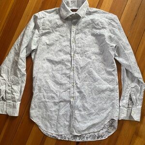 Etro Milano 39 white off floral cotton shirt